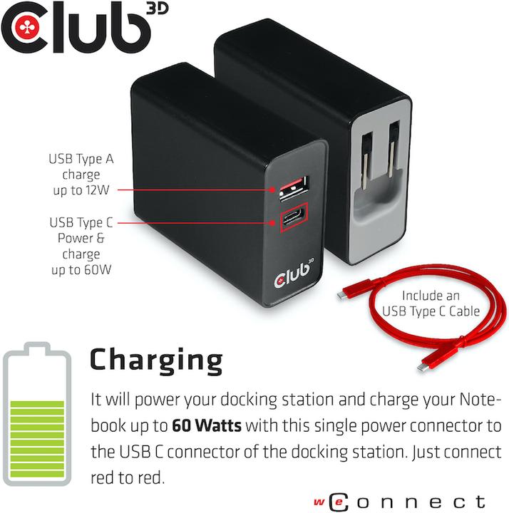 Produktbild Club 3D CSV-1564 (USB-C, 3 Ports)