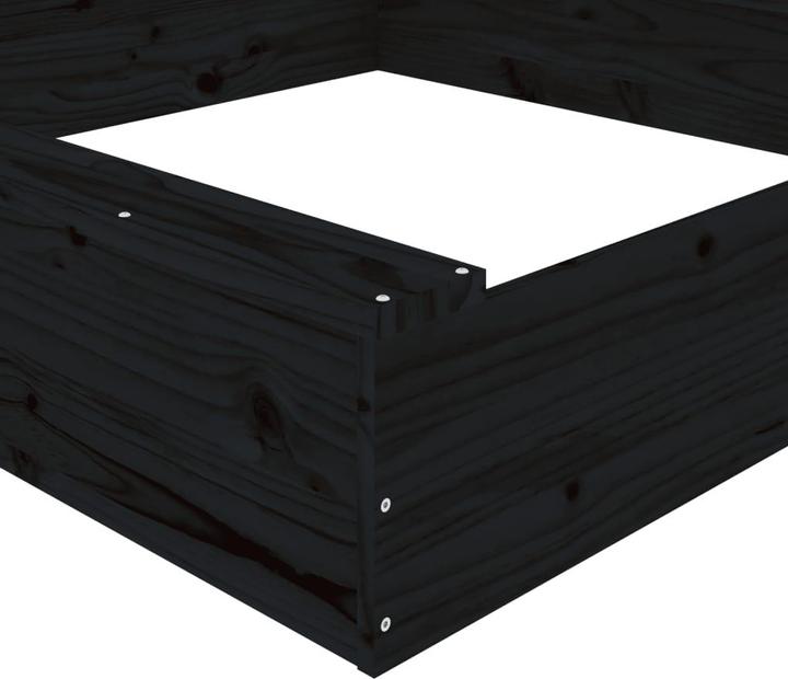 Image du produit VidaXL Sandkasten mit Sitzen Schwarz Quadratisch Massivholz