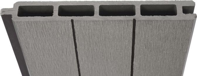 Immagine prodotto Swisshandel24 Paravento in WPC Sarthe, recinzione frangivento, pali in alluminio Set di 2, 3,75 m grigio (7.50 cm)