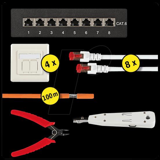 Actual product image Tecline Home /- Office Cat.6 100 meter installation kit set 1+ (CAT6, 100 m)