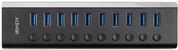 Actual product image Lindy 10 Port USB 3.0 Hub with On/Off Switches Connect up to 10 USB Devices (USB-C, 10 Ports)