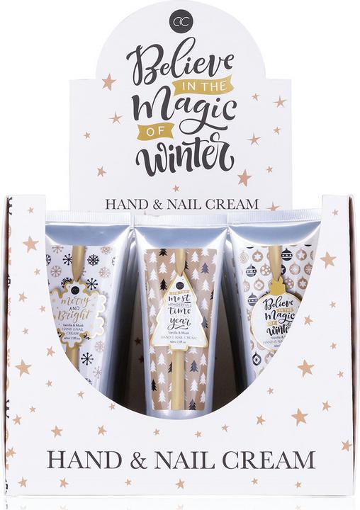 Produktbild Accentra Hand & Nail Cream WINTER MAGIC in der Tube, 60ml, 3 Designs sortiert, Duft: Vanille & Moschus