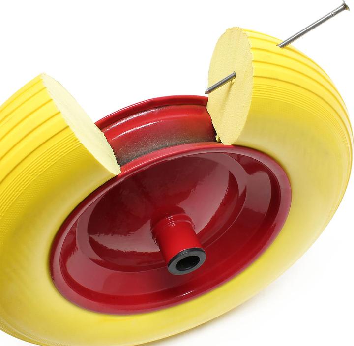 Produktbild Wiltec Schubkarren PU Rad 3.50-8 Vollgummi Polyurethan Reifen pannensicher