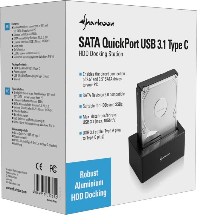 Produktbild Sharkoon QuickPort USB 3.1 Type C