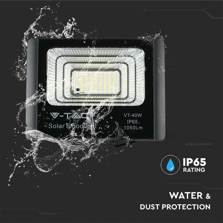 Image du produit V-TAC VT-94008 - Projecteur à LED avec panneau solaire 16 W 6000 K (16 W, 2.80 kg)