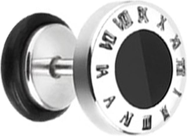 Star Piercing Fake Plug Uhr mit römsichen Zeichen (Chirurgenstahl 316L, ohne Messing)