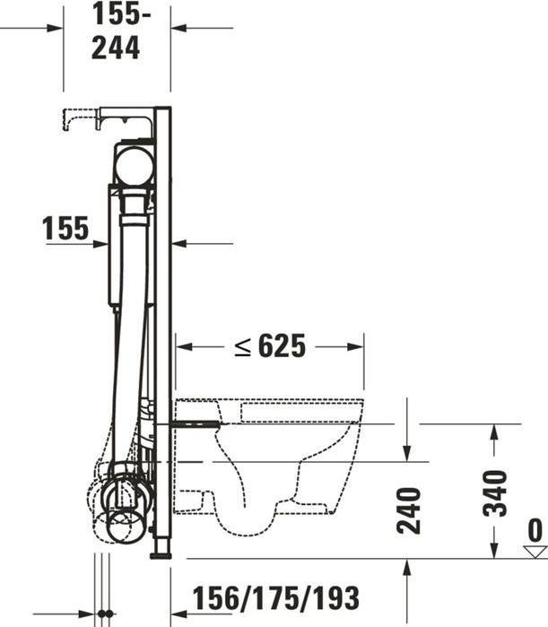 Produktbild Duravit Wand-WC-Element DURASYSTEM 500x1148mm, Geruchsabsaugung, Trockenbau