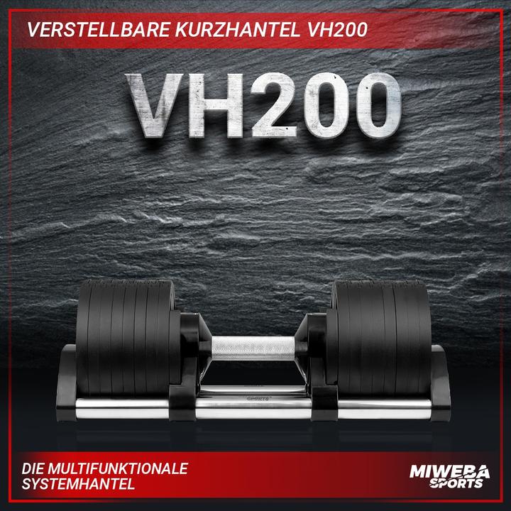 Produktbild Miweba Sports verstellbare Kurzhantel VH200 2-32 kg Hantel Krafttraining Fitness (28 kg)