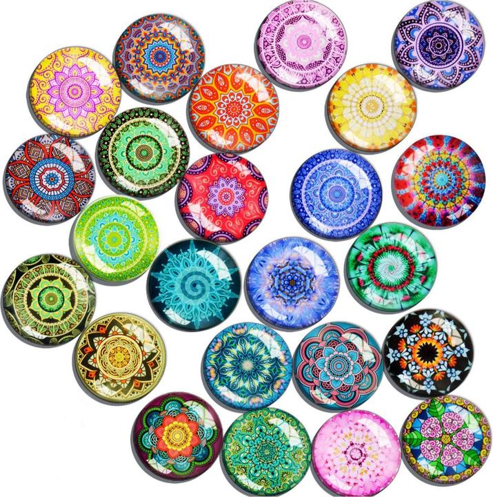Actual product image I Am Creative 3D Glas Magnete, 20er Set, Ø3cm, Mandala (20 x)