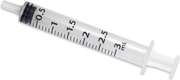 Actual product image Terumo Syringe 3ml 3-piece centric Luer-Lock 100 pcs
