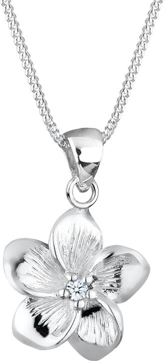 Actual product image Elli DIAMONDS Necklace Frangipani Flower Diamond (0.03 ct) 925 Silver (925 sterling silver, Sparkler, 45 cm)