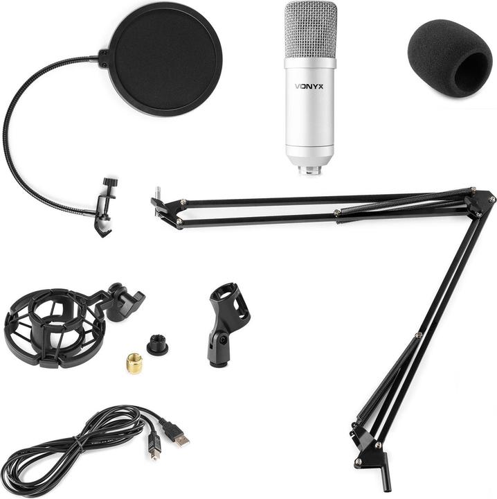 Image du produit Vonyx Microphone à condensateur CMS300S Studio Set Silver