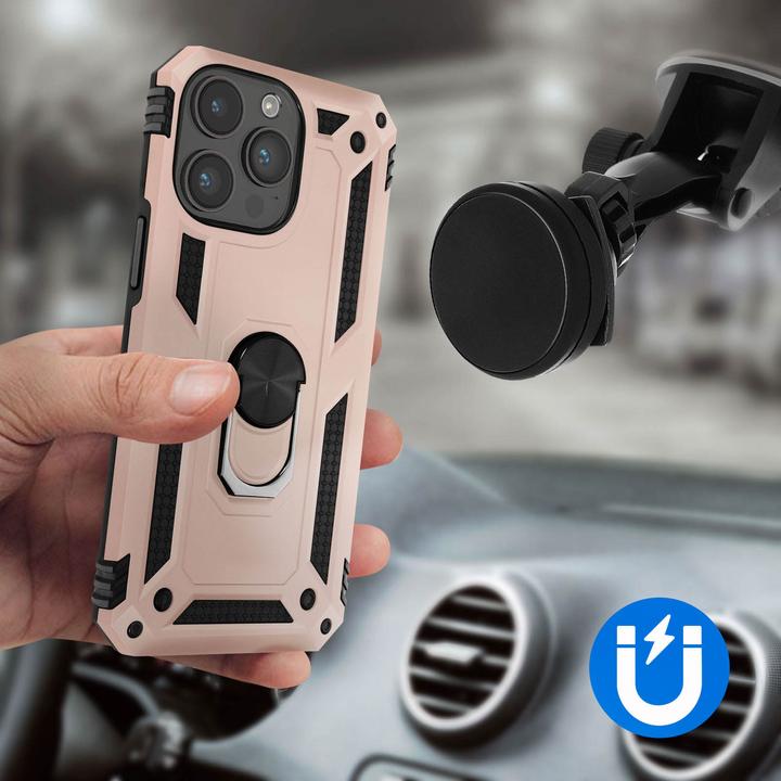 Actual product image Avizar Shockproof Mobile Phone Case with Ring Series (Apple iPhone 15 Pro Max)