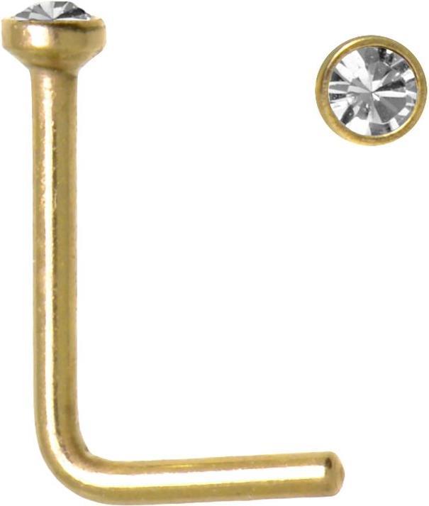 Produktbild Bijouteria Nasenpiercing (Premium Kristall, PVD Beschichtung (goldfarbig), Chirurgenstahl 316L)