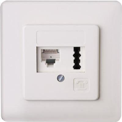 Produktbild Basetech Telefondose ISDN Kombi-Dose Unterputz Weiss