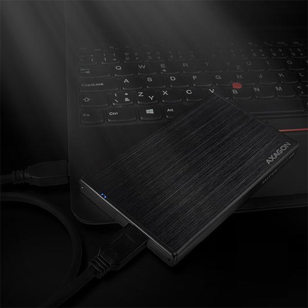 Actual product image Axagon EE25-XA6 - HDD / SSD Enclosure - 2.5 Inch - SATA - Serial ATA II - Serial ATA III (2.5")