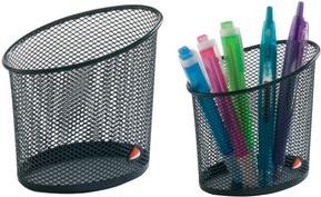 Actual product image Alba Pencil holder mesh, made of wire metal, black round, diameter: 60 mm, height: 105 mm, allows a