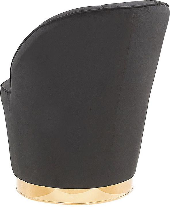 Produktbild Beliani Sessel Samtstoff schwarz / gold halbrund ALBY