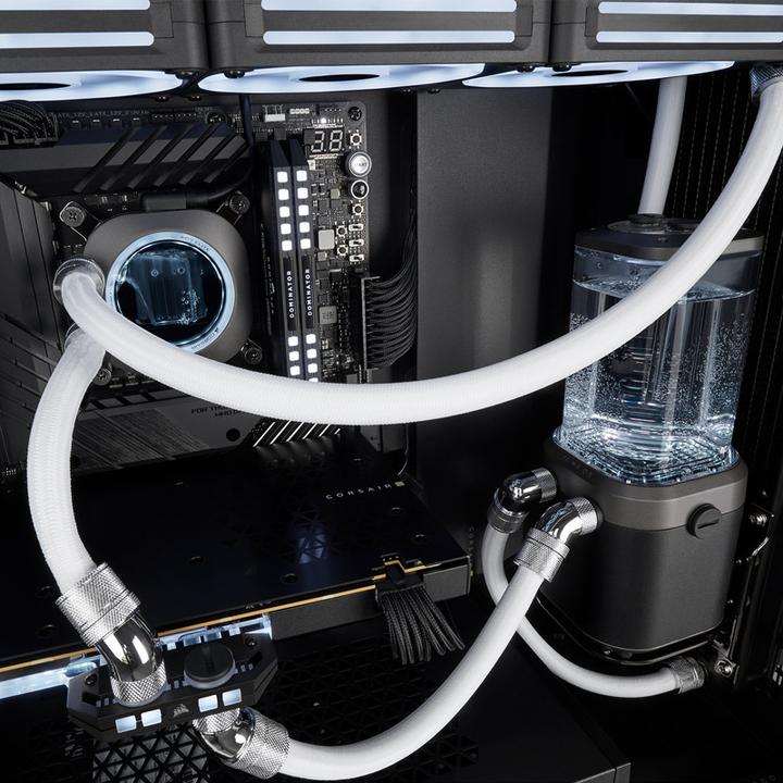 Immagine prodotto Corsair Tubi (morbidi), XT Softline Mesh Bianco (3 m 10/13 mm ID/OD) (3 m, Materiale sintetico)