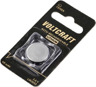 Immagine prodotto Voltcraft LIR2032 Batteria a bottone LIR 2032 al litio 45 mAh 3,6 V 1 pz. (1 pz., LIR2032, 45 mAh)