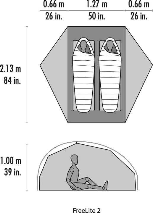 Image du produit Msr FreeLite 2 Tan Tent V3 (Tente igloo, 1.05 kg, 2 personnes)