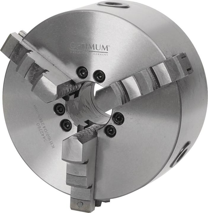 Immagine prodotto Optimum Mandrino a tre griffe per tornio a serraggio centrico Ø 200 mm Camlock DIN ISO 702-2 No. 6, 344276