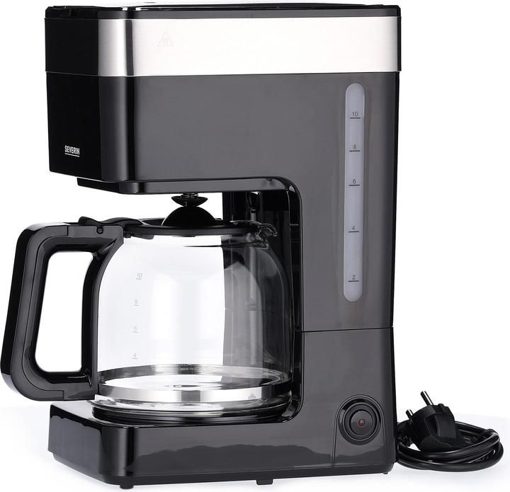 Produktbild Severin KA9263 Filterkaffeemaschine Glas Schwarz / Edelstahl-gebürstet
