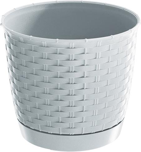 Actual product image G. Wurm White plastic flower pot (W/H/D) 14x13x14cm 1.20L (14 cm)