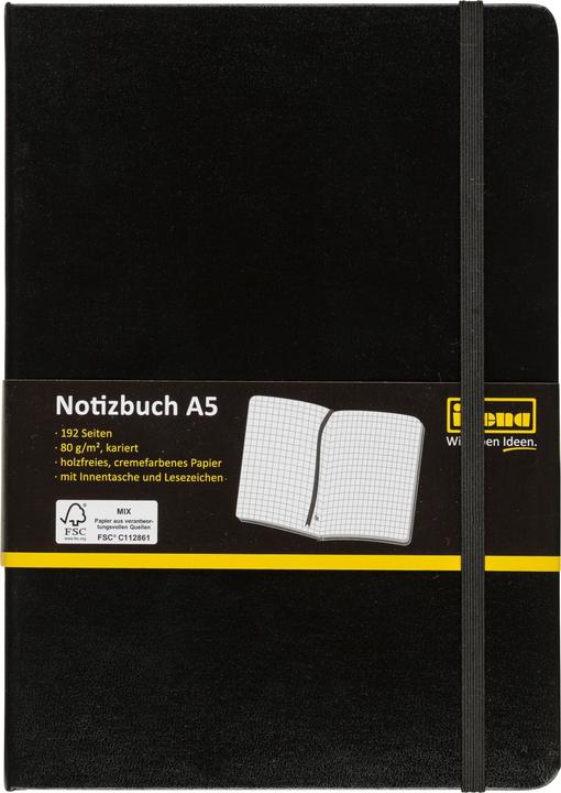 Immagine prodotto Idena Quaderno A5 quadrato nero FSC-Mix (A5, Quadretti, Copertina rigida)