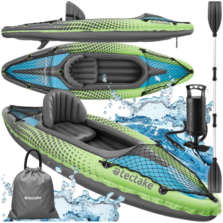 Image du produit tectake Kayak gonflable Liberty, kit complet avec sac de transport (1 pers.)
