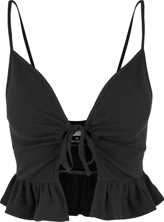 Urban Classics Ladies Waffle Pique Ruffle Top - 137877