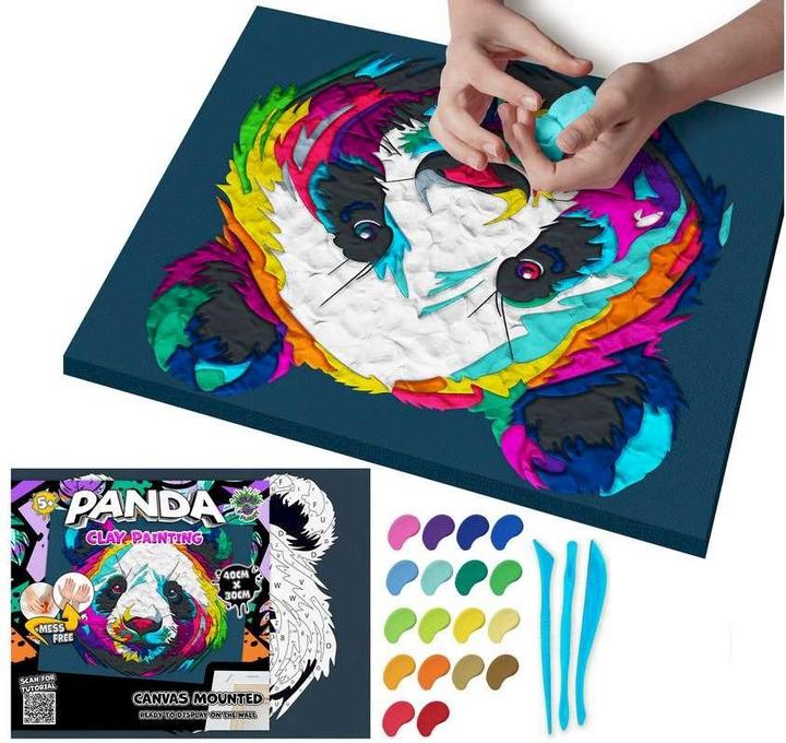 Actual product image Splat Planet Clay painting on canvas 30x40cm - Panda (777682)