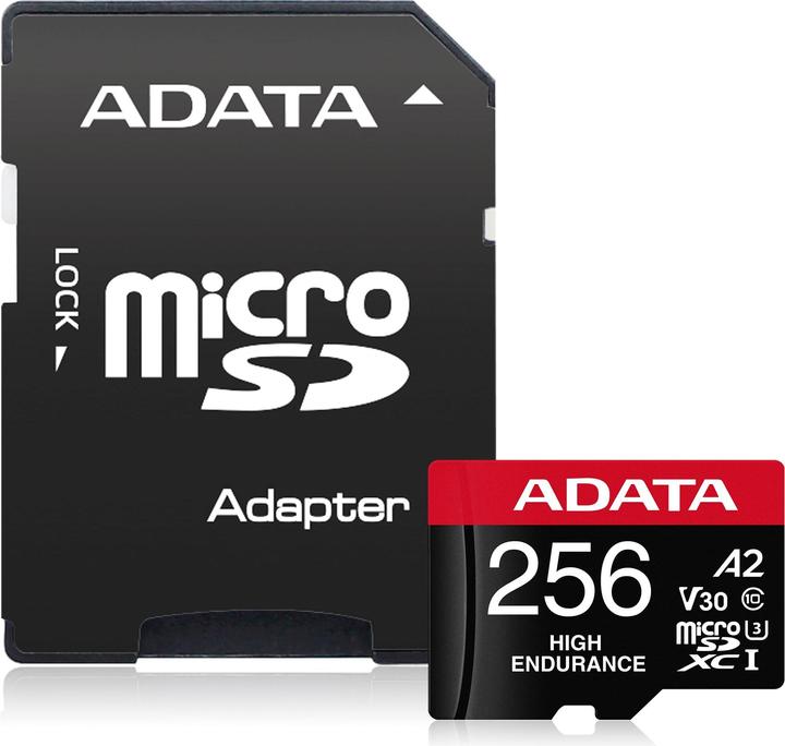 Productafbeelding Adata microSDXC-kaart High Endurance 256 GB (256 GB, microSDXC, U3, UHS-I)