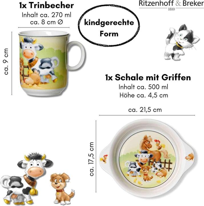 Actual product image Ritzenhoff & Breker R+B children's tableware farmyard animals 2t