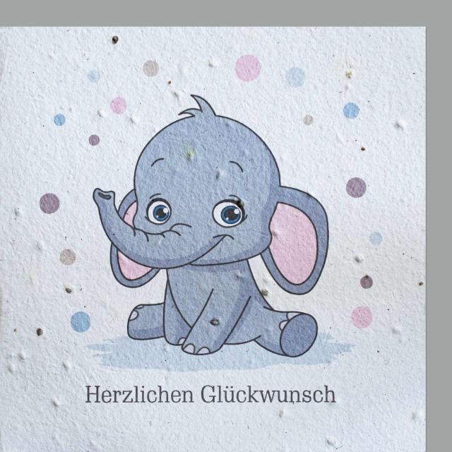 Hervorragend Growing Paper Karte Baby Elefäntchen (1 Stk.)