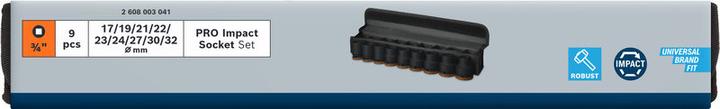 Actual product image Bosch Professional Zubehör PRO Impact socket set (19 mm, 32 mm, 23 mm, 22 mm, 17 mm, 30 mm, 21 mm, 27 mm, 24 mm)