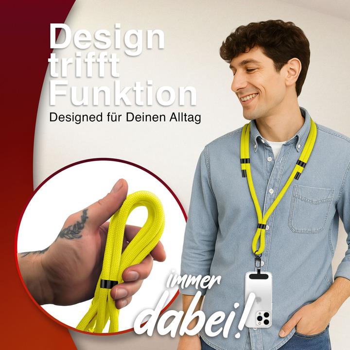 Actual product image Nalia HoldMe Lanyard Handykette - Universal Trageband für Smartphones - Verstellbar, Soft & Elastisch