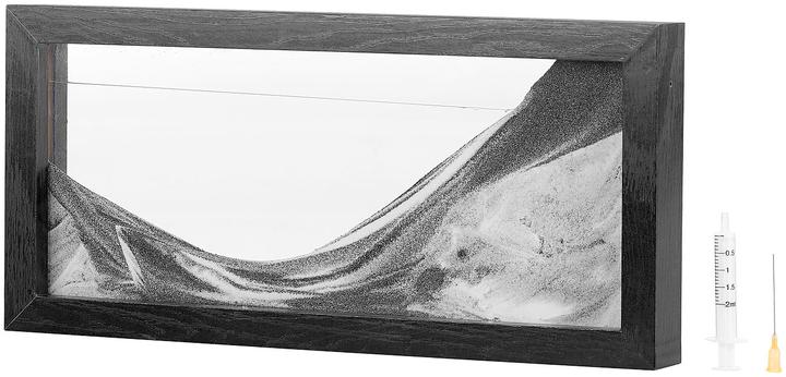 Infactory Schwarz-Weiss-Sandbild mit Holzrahmen (35 x 16 x 3.5 cm)