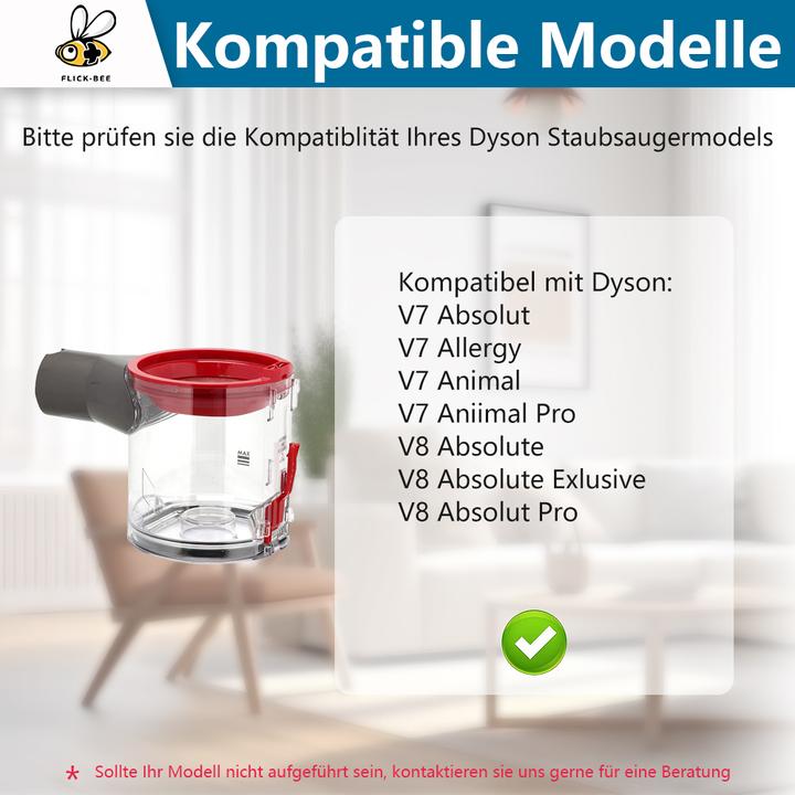 Immagine prodotto Flickbee Contenitore della polvere per Dyson V7/V8 - sostituisce 967699-01