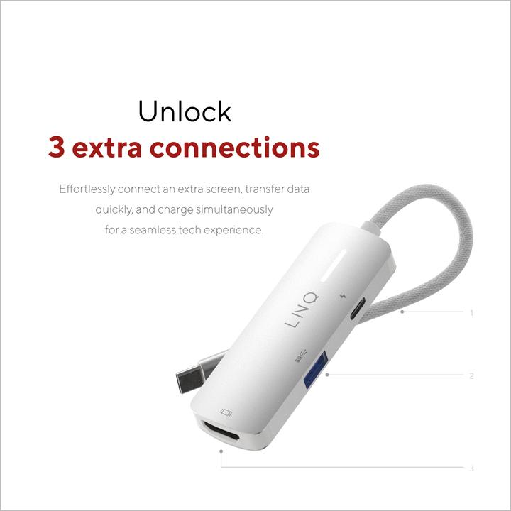 Produktbild LINQ Connects 3in1 USB-C Multiport Hub (USB-C, 3 Ports)