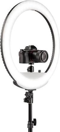 Actual product image Westcott 18” Bi-Color LED Ring Light Kit with Batteries and Stand (Ring light)