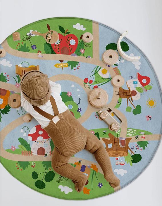Actual product image Achoka Play Mat Mushroom Houses, 100cm (100 x 100 cm)