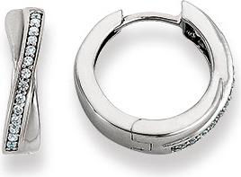 Immagine prodotto Natsumi Schmuck Creoli pieghevole in oro bianco 18K/750 con zirconi (Oro bianco 750/18 K)