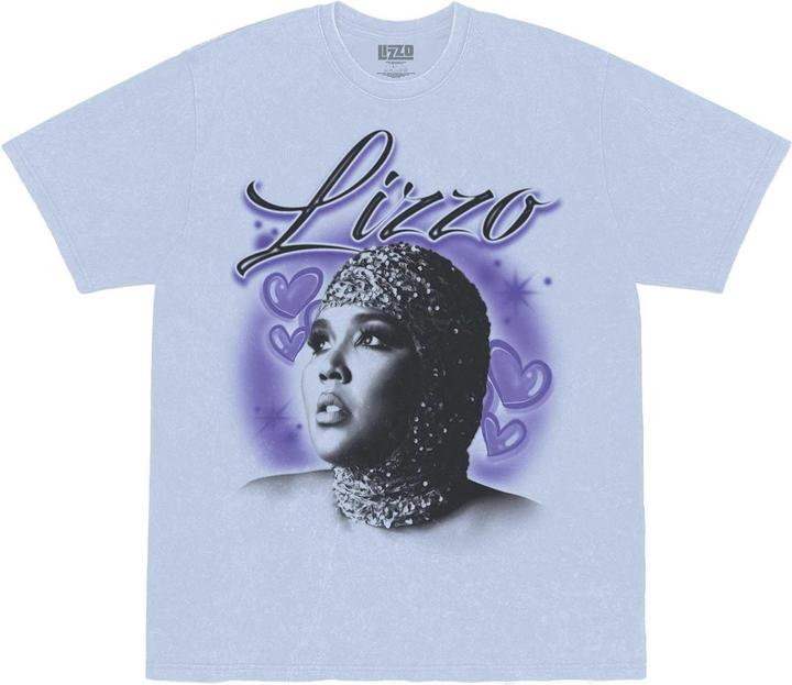 Actual product image Lizzo Unisex Adult Special Hearts Airbrushed T-Shirt (L)