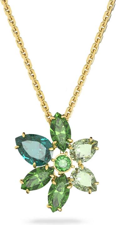 Immagine prodotto Swarovski Collana Gema Vari Tagli Fiore Oro Verde (Metallo Swarovski, 36 - 41 cm)