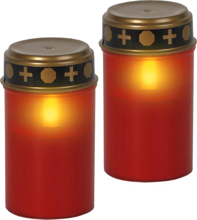 Produktbild Star Trading LED Grablicht mit Timer | Grabkerzen LED mit Batterie | Grabkerze LED 2er Set| Grablich (2 x)