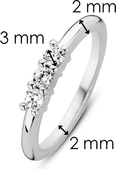 Produktbild Ti Sento Milano Ring mit drei Zirkonia 12135ZI (56, 925 Silber)