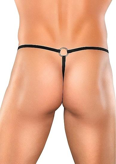 Actual product image Male Power G-String w/Front Ring - Black (One size)