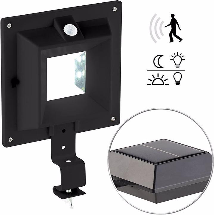 Lunartec Solar-LED-Dachrinnenleuchte mit PIR-Sensor (160 lm, IP44)