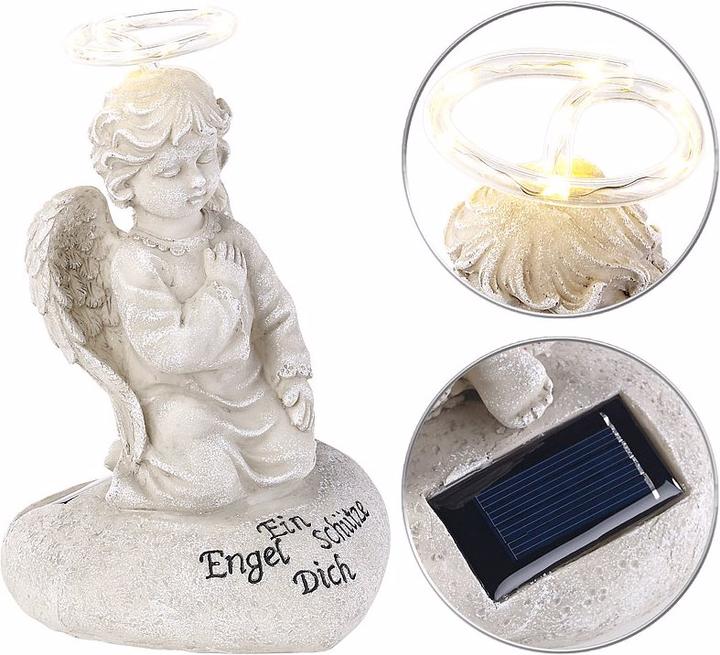 Actual product image Lunartec Guardian angel figure with solar LED light (IP44)
